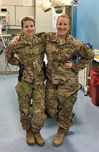 Lieutenant Junior Grade Taylor Allison ’13 and Lieutenant Sarah Cadorette ’12